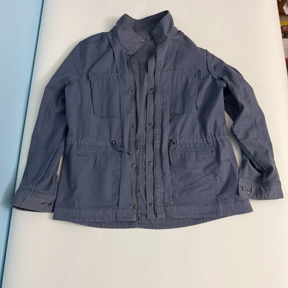 LL Bean Cotton Canvas Jacket Blue Gray Full Zip 4 Pockets Size XL - Picture 11 of 11